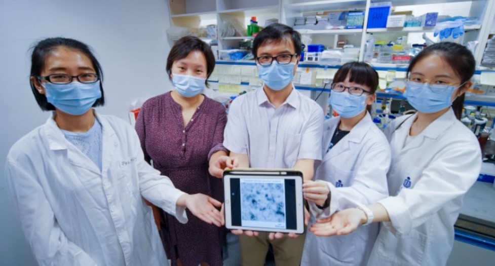 Prof. GUO Yusong (third left), Prof. YAN Yan (second left) and their research team